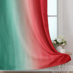 Estelar Textiler Red and Green Ombre Blackout Curtains 52Wx45L 2 Panels