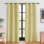 NICETOWN Blackout Window Curtains 80 inch Long, 2 Panels, 34 inch, Paler Yellow, Grommet Top Room Darkening Thermal Insulated Solid Vertical Drapes for Bedroom/Kid Room