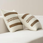 MIULEE Set of 2 Coco Brown Boho Decorative Pillow Covers 18x18 Inch