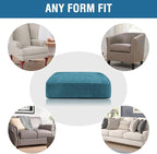 H.VERSAILTEX Velvet Stretch Couch Cushion Cover Plush Cushion Slipcover for Chair Loveseat Sofa Cushion Furniture Protector Seat Cushion Sofa Cover (2 Piece Medium Sofa Cushion Covers, Peacock Blue)