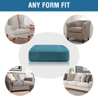 H.VERSAILTEX Velvet Stretch Couch Cushion Cover Plush Cushion Slipcover for Chair Loveseat Sofa Cushion Furniture Protector Seat Cushion Sofa Cover (3 Piece Sofa Cushion Covers, Peacock Blue)