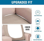 H.VERSAILTEX Super Stretch Individual Chaise Cover Sectional Couch Covers for L Shaped Sofa Both Left/Right Featuring Thick Jacquard Textured Twill Fabric (1 Piece Chaise Cover Large, Sand)