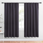 NICETOWN Window Curtains Blackout Drapes, Greyish Purple, 1 Pair, 52 by 72-Inch, Thermal Insulated Solid Rod Pocket Blackout Curtains/Draperies for Living Room