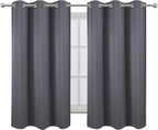 LEMOMO Grey Blackout Curtains for Bedroom Room Darkening Curtains/38 x 54 Inch Long Set of 2 Panels Draperies Thermal Insulated Living Room Curtains