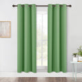 NICETOWN Bedroom Blackout Draperies Panels, 2 Panels, 42 x 72 Inch, Fresh Green, Three Pass Microfiber Noise Reducing Thermal Insulated Solid Ring Top Window Curtains