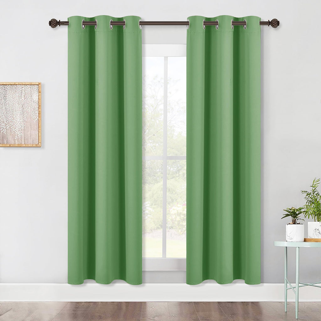 NICETOWN Blackout Window Curtains 70" L, 2 Panels, 34 inch, Forest Green, Grommet Top Room Darkening Thermal Insulated Vertical Window Drapes Modern for Flat/Apartment