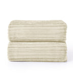 BEDELITE 3D Ribbed Jacquard Beige Blankets Queen Size for Bed, 90x90 Inch