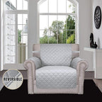 Easy-Going Chair Sofa Slipcover Reversible Sofa Cover Water Resistant Couch Cover Furniture Protector Cover with Elastic Straps for Pets Kids Children Dog Cat (Chair, Light Gray/Ivory)
