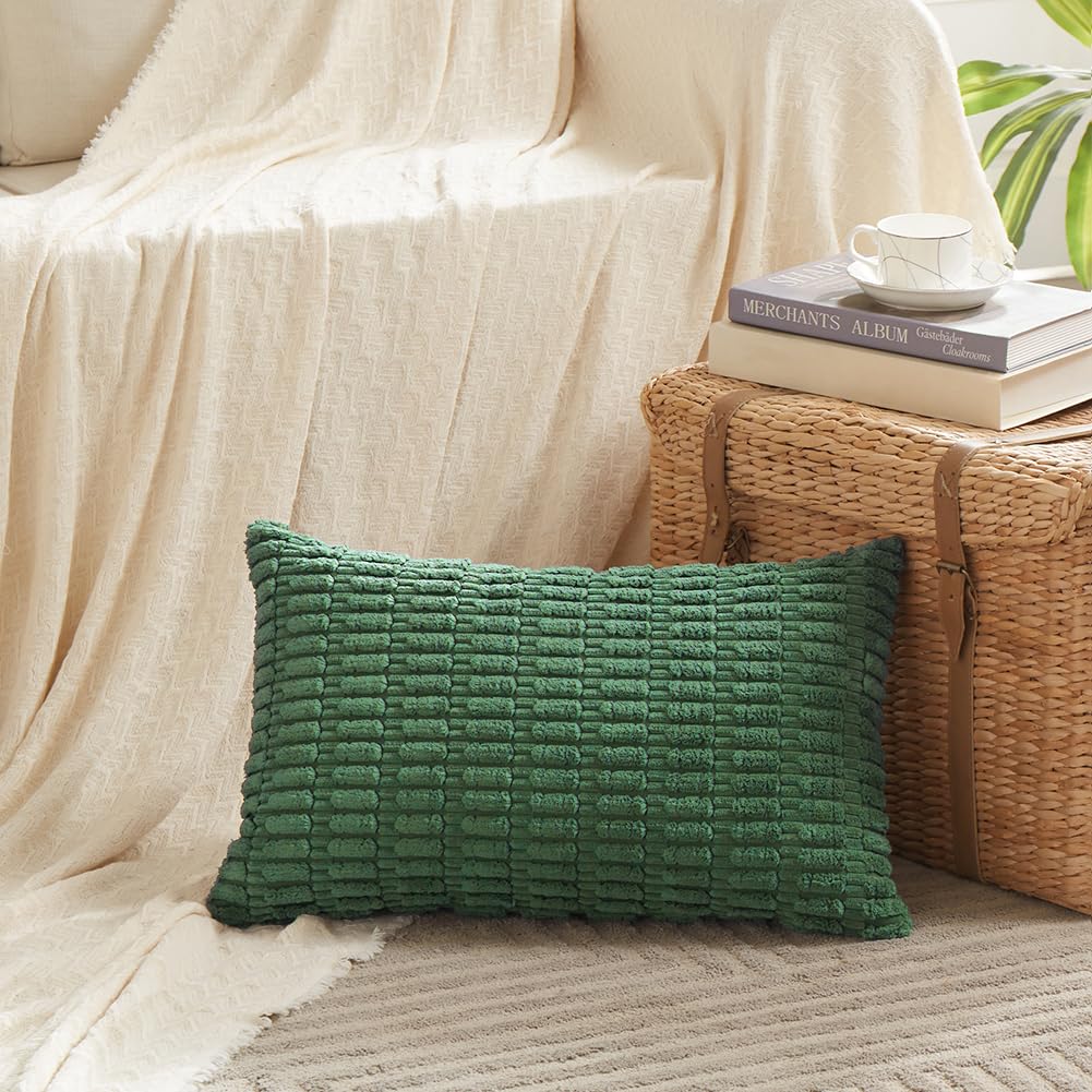 Fancy Homi 4 Packs Decorative Throw Pillow Covers for Living Room Couch Bed, Modern Farmhouse Boho Home Décor Accent Cushion Case, 24" x 16", Green Series