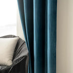 MIULEE Velvet Curtains Peacock Blue 52 x 96 Inch Length Set of 2