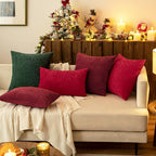 MIULEE Soft Chenille Throw Pillow Covers Red 18x18 Inch Pack of 2
