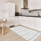 Nakagishi Boho 2x4 Washable Area Rug Non Slip Carpet for Entryway Gray