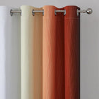 Estelar Textiler Burnt Orange and Greyish White Ombre Blackout Curtains for Bedroom 102 Inch Long, Thermal Insulated Grommet Complete Room Darkening Gradient Drapes for Living Room, 52Wx102L,2 Panels
