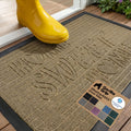 GORILLA GRIP 100% Waterproof All-Season WeatherMAX Doormat, US Designed Natural Rubber, Stain and Fade Resistant, Low Profile Indoor Outdoor Door Mats, Easy Clean Patio Mat, 29x17, Home Sweet Home