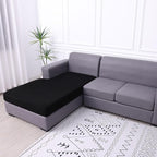 hyha Waterproof Sectional Couch Covers, Non Slip Sofa Couch Cushion Covers L Shape, Thick Stretch Jacquard Fabric, Washable Sofa Slipcovers with Elastic Bottom (1 Piece for Chaise, Black)