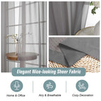 Ebesto Grey Sheer Curtains 90 Inches Long 2 Panels, Light Filtering Solid Sheer Curtains for Bedroom Living Room, Lightweight Soft Airy Sheer Drapes, Dual Rod Pocket, Charcoal Grey, 2x42Wx90L Inches