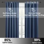 RYB HOME Blackout Curtains for Bedroom Living Room Nursery 63 inches Long