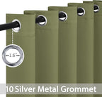 Yakamok 63 Inch Long Blackout Curtains Room Darkening Thermal Insulated with Grommet Window Curtain for Bedroom, 62Wx63L inch, Sage Green, 2 Panels