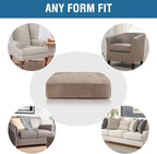 H.VERSAILTEX Velvet Stretch Couch Cushion Cover Plush Cushion Slipcover for Chair Loveseat Sofa Cushion Furniture Protector Seat Cushion Sofa Cover (2 Piece Medium Sofa Cushion Covers, Taupe)