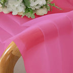 OWENIE Short Hot Pink Sheer Curtains 30 Inch Length 2 Panels Set, Kitchen Curtains Tiers Light Filtering Rod Pocket Cafe Curtain for Basement Bathroom Small Half Window, 42" W x 30" L, Hot Pink