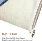 OPPODREAM Nautical Soft Area Rugs 5x7, Washable White Rug with Non Slip Backing, 5 x 7 Faux Cashmere Low-Pile 5x7 Carpet