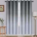 SimpleHome Grey to Grey White Ombre Room Darkening Curtains 72 Inch
