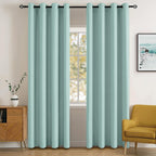 MIULEE Aqua Blackout Bedroom Curtains Drapes 72 Inch Long 52"x72"