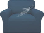 Easy-Going 100% Waterproof Oversized Chair Couch Cover, Dual Waterproof Sofa Cover, Stretch Jacquard Sofa Slipcover, Leakproof Furniture Protector for Kids, Pets, Dog and Cat, Bluestone