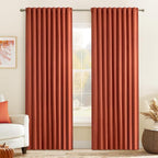 MIULEE Fall Burnt Orange Back Tab Blackout Curtains 52"x90" Length 2 Panels