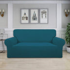Easy-Going Stretch Oversized Loveseat Slipcover 1-Piece Sofa Cover Furniture Protector Couch Soft with Elastic Bottom for Kids Polyester Spandex Jacquard Fabric Small Checks Peacock Blue