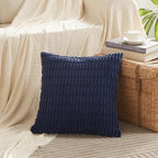 Fancy Homi 4 Packs Dark Grey Decorative Throw Pillow Covers 14x14 Inch for Couch Bed, Rustic Modern Farmhouse Boho Home Decor, Soft Plush Corduroy Gray Cute Square Accent Cushion Case 35x35 cm