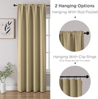 CUCRAF Beige Blackout Curtains 63 inch Length 2 Panels Set, Rod Pocket Room Darkening Drapes for Bedroom Living Room, Insulated Thermal Light Blocking Window Curtain (W52 x L63 Inch)