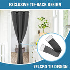 H.VERSAILTEX Doorway Curtain Blackout Closet Door Curtain Room Divider Window Treatment Curtain for Bedroom Thermal Insulated Privacy Drape Soundproof Grommet, 42 x 80 inches, 1 Panel, Charcoal Grey