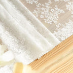 YJ YANJUN Vintage Lace Curtains 120 Inches Long-Antique Floral Ivory Privacy High Ceiling Sheer Curtain Panels for Dining Room, Patio Door, Large Windows - Rod Pocket 52x120 10 FT Tall Cream
