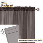 Aiyufeng Chocolate Sheer Curtains 72 Inches Long 2 Panels, Solid Voile Top Dual Rod Pockets Stylish Breathable Drapes Window Treatment for Kid's Room/Bedroom/Living Room, 42W x 72L, Chocolate Brown