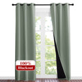 NICETOWN Greyish Green Blackout Curtains 84 inches Long, Full Light Blocking Drapes with Black Liner for Nursery, Noise Reducing Thermal Insulated Draperies for Doorway (2 Pieces, 37" Wide per Panel)