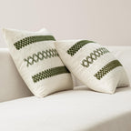 MIULEE Set of 2 Moss Green Boho Decorative Pillow Covers 18x18 Inch