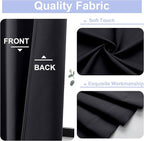 Simplebrand Ava Black Blackout Curtains for Bedroom, 78 Inch Length, 2 Panels Set, Privacy Thermal Insulated Rod Pocket Window Curtains for Patio, French Door, W40 x L78 Inch