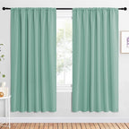 NICETOWN 2 Panels Blackout Curtains, Rod Pocket Window Curtains Room Darkning Drapes for Bedroom/Living Room, Thermal Insulated Solid Draperies for Home Office/Study, 62 by 72-Inch, Aqua
