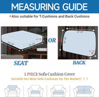 XINEAGE Large Couch Cushion Covers Seat Cushion Cover Thick Stretch Sofa Slipcovers 1 Piece Individual Couch Covers with Elastic Bottom(Single XL Seat Cushion/Backrest,Khaki)