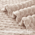 Exclusivo Mezcla Fleece Throw Blanket for Couch, Extra Large Fuzzy Camel Bed Blankets, Soft Cozy Plush Sofa Throws for All Seasons, 50x70 Inches