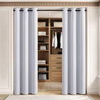MIULEE Blackout Door Curtain Set of 2, 34 x 80 Inch Greyish White Thermal Insulated Room Divider Drapes with Grommet Top for Privacy Cover, Living Room, Bedroom, Closet & Temporary Doorway