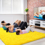Amearea Premium Soft Fluffy Rug Modern Shag Carpet, 8x10 Feet, Fuzzy Shaggy Rugs for Bedroom Living Room Teen Apartment Decor, Comfortable Indoor Furry Dorm Carpets, Yellow