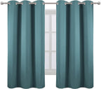 LEMOMO Sea Teal Thermal Blackout Curtains/42 x 63 Inch/Set of 2 Panels Room Darkening Curtains for Bedroom