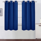 LEMOMO Blackout Curtains 38 x 63 inch/Royal Blue Curtains Set of 2 Panels/Thermal Insulated Room Darkening Bedroom Curtains