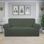 Easy-Going Stretch Oversized Loveseat Slipcover 1-Piece Sofa Cover Furniture Protector Couch Soft with Elastic Bottom for Kids Polyester Spandex Jacquard Fabric Small Checks Olive Green