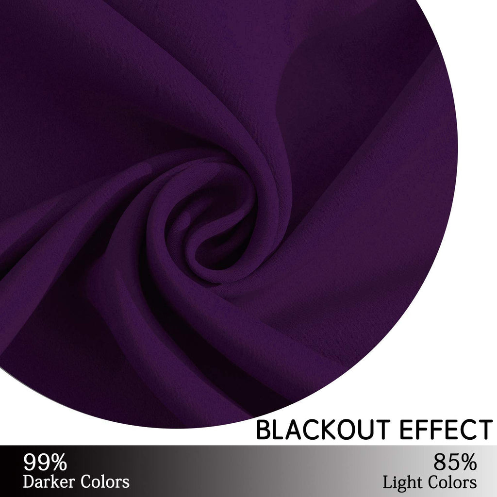 Yakamok Room Darkening Curtains 52x45 inch Length Purple-Living Room