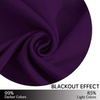 Yakamok Room Darkening Curtains 52x45 inch Length Purple-Living Room