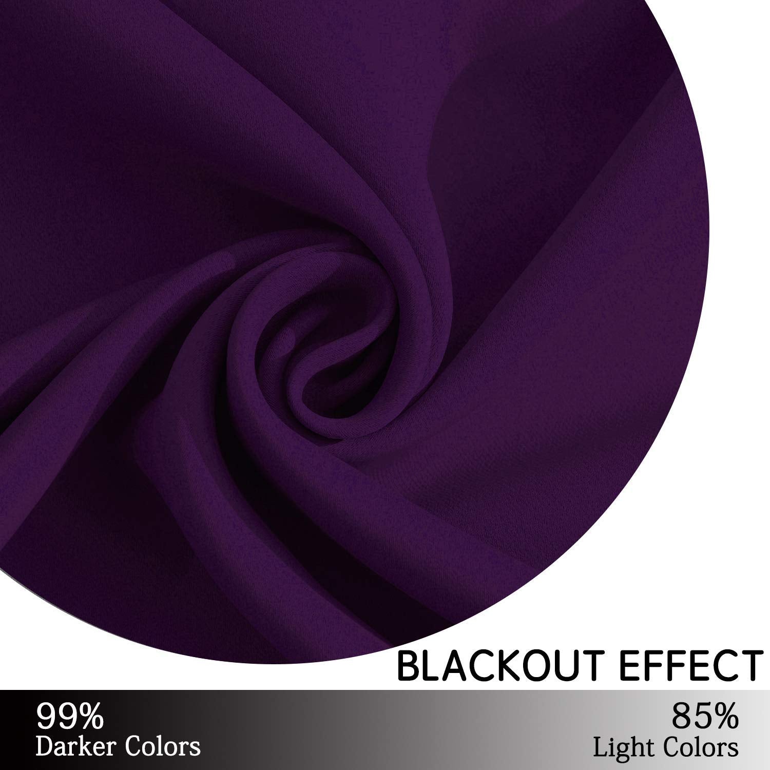 Yakamok Room Darkening Curtains 52x45 inch Length Purple-Living Room