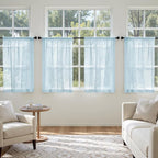 MIULEE Sky Blue Sheer Curtains 63 Inches Long, 4 Panels Set, Light Filtering Rod Pocket Voile Drapes for Living Room and Bedroom, Airy Soft Fabric Window Treatments, 42 x 63 Inches